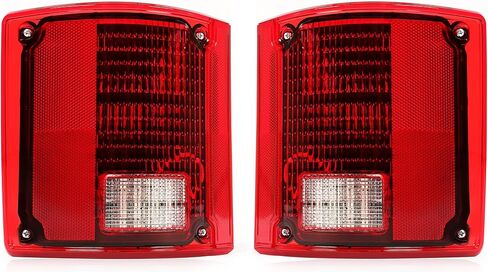 HECASA Tail Lights Compatible with 1975-1986 Chevy Chevrolet C10 Pair LED Rear Brake Lamps Taillights Sequential Passenger and Driver Side Red Lens Replacement for CTL7387LED-L CTL7387LED-R in Saudi Arabia