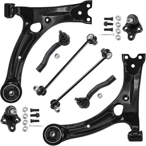 Detroit Axle -Front End 8pc Suspension Kit for Toyota Corolla 2003 2004 2005 2006 2007 2008, 2 Lower Control Arms 2 Ball Joints 2 Sway Bar Links 2 Outer Tie Rods Replacement in Saudi Arabia
