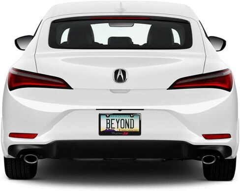 iPick Image for Acura Type-S Logo in 3D Gray Letters on Black Real 3K Carbon Fiber Finish ABS Plastic License Plate Frame in Saudi Arabia