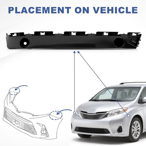 Front Bumper Bracket Bumper Retainer Support Bracket Mount Black Left And Right Side For 2011-2020 Toyota Sienna TO1043116 TO1042116 in Saudi Arabia