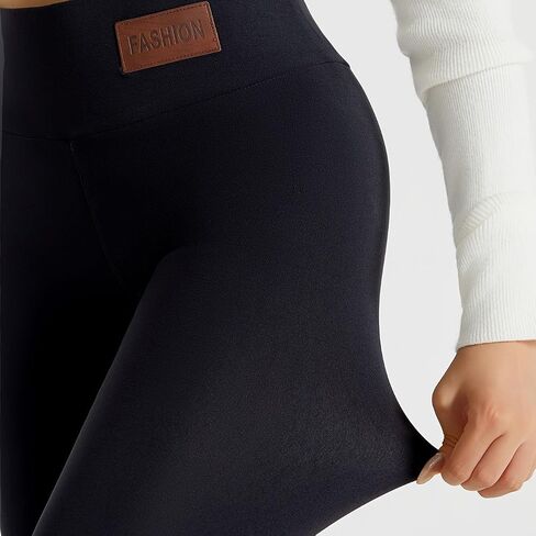 Women's Fleece Lined Leggings - High Waisted Tummy Control, Thermal Yoga Pants for Winter Workout in Saudi Arabia