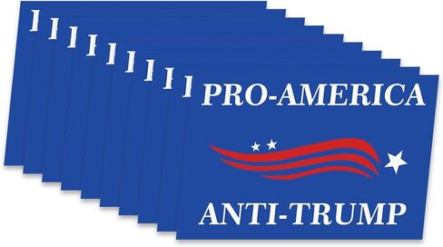 10 عبوات من ملصقات السيارات Pro America Anti Trump - ملصق من الفينيل مضاد لترامب للكمبيوتر المحمول وممتص للصدمات لنافذة السيارة مضاد للماء in Saudi Arabia