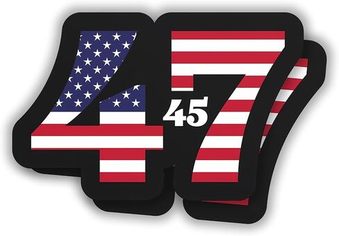 Our 45/47 President Sticker Decal - 5 Inches - for Car Truck Van Window Bumper Laptop Tablet Cup Tumbler Water Bottle and Any Smooth Surface 2-Pack in Saudi Arabia