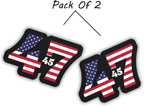 Our 45/47 President Sticker Decal - 5 Inches - for Car Truck Van Window Bumper Laptop Tablet Cup Tumbler Water Bottle and Any Smooth Surface 2-Pack in Saudi Arabia