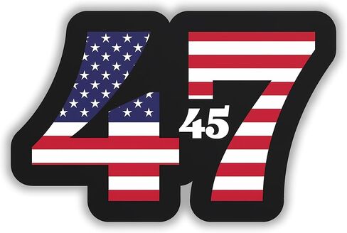Our 45/47 President Sticker Decal - 5 Inches - for Car Truck Van Window Bumper Laptop Tablet Cup Tumbler Water Bottle and Any Smooth Surface 2-Pack in Saudi Arabia