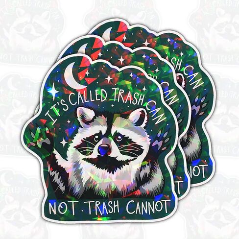 (3PCs) It's Called Trash Can Not Trash Cannot Sticker, Racoon Sticker, Trash Panda Sticker, Humor Motivational Mental Health Vinyl Sticker - Stickers For Laptop Water Bottle Phone Car Window Helmet 3" in Saudi Arabia