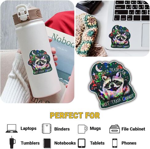 (3PCs) It's Called Trash Can Not Trash Cannot Sticker, Racoon Sticker, Trash Panda Sticker, Humor Motivational Mental Health Vinyl Sticker - Stickers For Laptop Water Bottle Phone Car Window Helmet 3" in Saudi Arabia