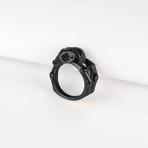 Men Rings 14K Gold/Black/Silver Plated Ghost Skeleton Ring For Women Chunky Finger Jewellery Size 7-14 in Saudi Arabia