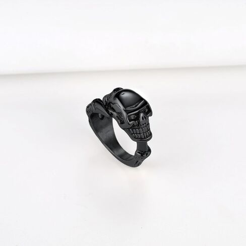 Men Rings 14K Gold/Black/Silver Plated Ghost Skeleton Ring For Women Chunky Finger Jewellery Size 7-14 in Saudi Arabia