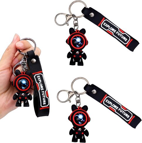 2-Pack Cute Cartoon Starry Bear Keychain, Creative Resin Animal Pendant for Backpack and Car, Fashionable and Stylish Keychains in Saudi Arabia