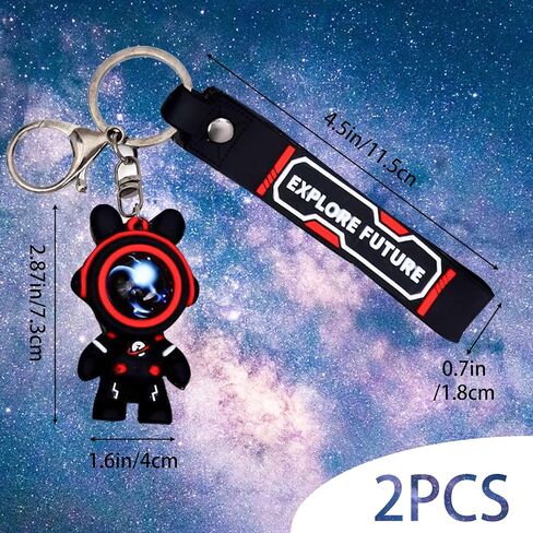 2-Pack Cute Cartoon Starry Bear Keychain, Creative Resin Animal Pendant for Backpack and Car, Fashionable and Stylish Keychains in Saudi Arabia