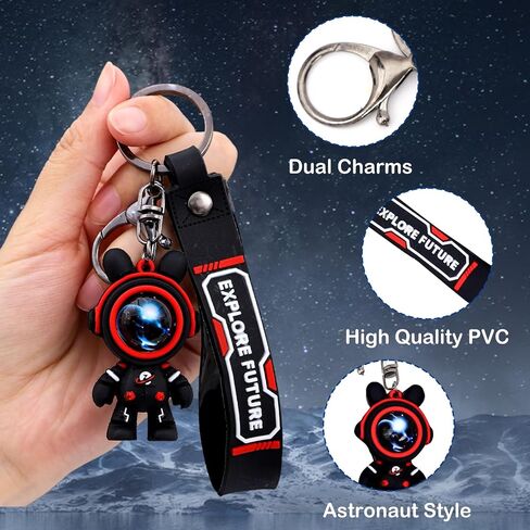 2-Pack Cute Cartoon Starry Bear Keychain, Creative Resin Animal Pendant for Backpack and Car, Fashionable and Stylish Keychains in Saudi Arabia