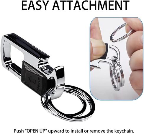 سلسلة مفاتيح مع 4 حلقات مفاتيح وفتاحة زجاجات - حامل مشبك حلقي لسلسلة مفاتيح متينة متعددة الوظائف لمفاتيح السيارة المنزلية in Kuwait