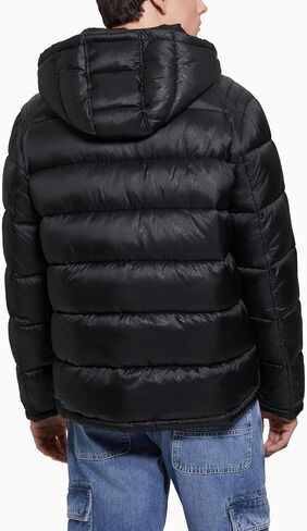 GUESS Men's Adam Quilted Hooded Zip Puffer in Saudi Arabia