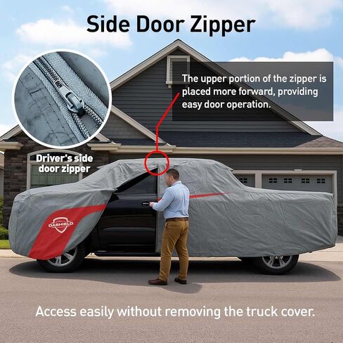 غطاء سيارة Ultimum Lite Truck لـ 1999-2010 Dodge Ram 2500 Crew Cab Pickup 6.6 قدم سرير مع سحاب مسامي لجميع الأحوال الجوية حماية من الخدش والغبار والشمس والثلج والمطر في الأماكن المغلقة والخارجية in Saudi Arabia