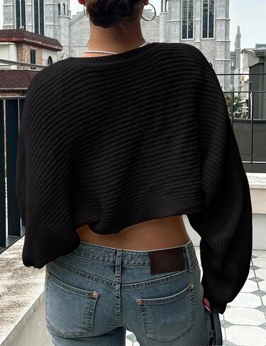 Plus Size Womens Bolero Shrug Sweaters Long Sleeve Open Front Rib Knit Cropped Cardigan Sweater in Saudi Arabia