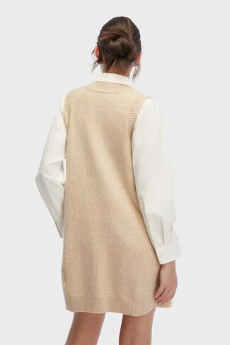 Womens Sweater Vest Dress with Pockets Casual Knitted Pullover Sweaters Fall 2025 V Neck Tank Sweater Dress in Kuwait