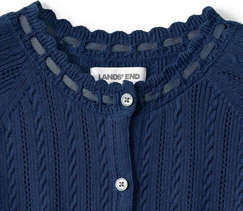 سترة صوفية نسائية من القطن بحواف من الساتان من Lands' End in Kuwait