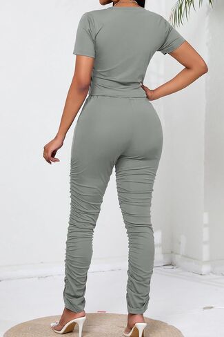 Women's 2 Piece Outfits Jogging Lounge Wear Bodycon Workout Sets in Saudi Arabia