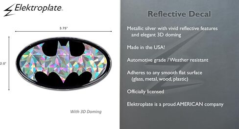 ملصق كهربائي على شكل قبة عاكسة للضوء من DC Comics مرخص رسميًا من Elektroplate (3.75 بوصة × 2 بوصة) | ملصق فينيل ممتاز ثلاثي الأبعاد مناسب لجميع الأحوال الجوية للسيارة وزجاجة المياه والكمبيوتر المحمول والهاتف | صنع في الولايات المتحدة الأمريكية in Saudi Arabia
