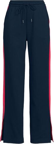 Lands' End Women's Knit High Rise Relaxed Straight Leg Side Stripe Pants in Saudi Arabia