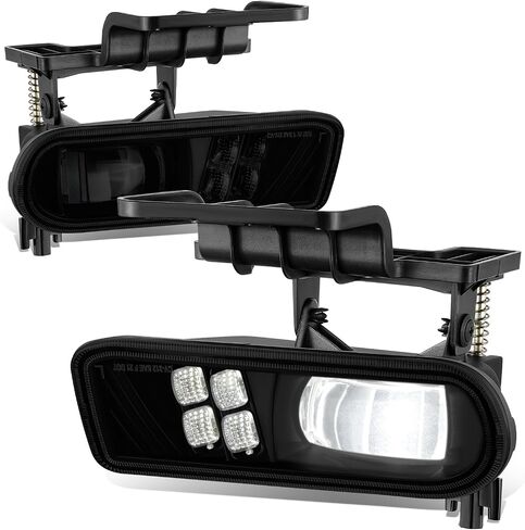 Auto Dynasty Full LED Fog lights Compatible with 1999-2006 Chevy Silverado Suburban Tahoe 1500 2500 3500, Fog Lights Lamps with Bracket, Driver and Passenger Side, Smoked Lens in Saudi Arabia