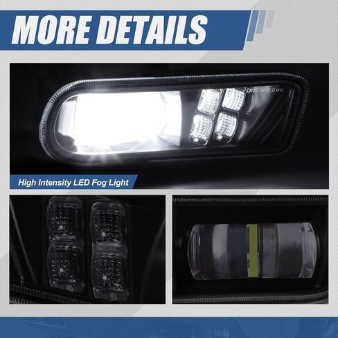 Auto Dynasty Full LED Fog lights Compatible with 1999-2006 Chevy Silverado Suburban Tahoe 1500 2500 3500, Fog Lights Lamps with Bracket, Driver and Passenger Side, Smoked Lens in Saudi Arabia
