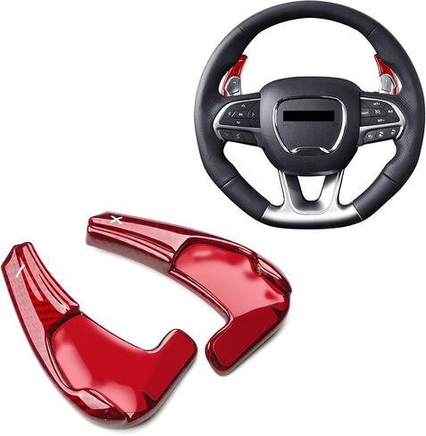 T-carbon Steering Wheel Shifter Paddle Extensions Compatible with Dodge Durango Charger Challenger Hell Cat Version;Fits Chrysler and Fits Jeep Grand Cherokee SRT Style;Real Carbon Fiber Accessories in Saudi Arabia