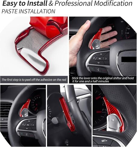 T-carbon Steering Wheel Shifter Paddle Extensions Compatible with Dodge Durango Charger Challenger Hell Cat Version;Fits Chrysler and Fits Jeep Grand Cherokee SRT Style;Real Carbon Fiber Accessories in Saudi Arabia
