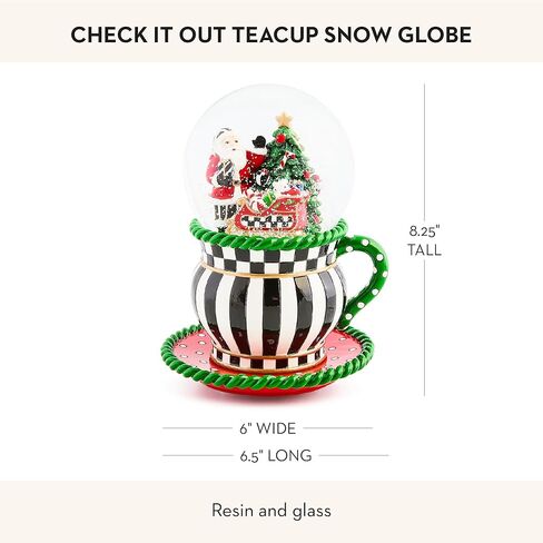 MACKENZIE-CHILDS Christmas Snow Globe وصندوق الموسيقى، زينة عيد الميلاد الموسيقية الفريدة من نوعها، دب مجامل in Kuwait