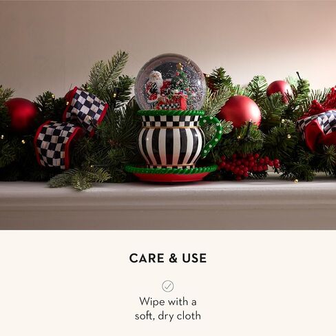 MACKENZIE-CHILDS Christmas Snow Globe وصندوق الموسيقى، زينة عيد الميلاد الموسيقية الفريدة من نوعها، دب مجامل in Kuwait