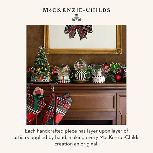 MACKENZIE-CHILDS Christmas Snow Globe وصندوق الموسيقى، زينة عيد الميلاد الموسيقية الفريدة من نوعها، دب مجامل in Kuwait