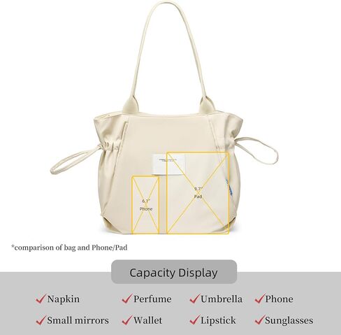 Women's Shoulder Bag Large Capacity Lightweight Simple Handbag Nylon Multifunctional Shopping Travel Commuting Bag in Saudi Arabia