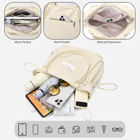 Women's Shoulder Bag Large Capacity Lightweight Simple Handbag Nylon Multifunctional Shopping Travel Commuting Bag in Saudi Arabia