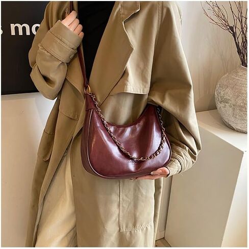 Small Hobo Bags for Women Retro Crescent Shoulder Purse Soft Crossbody Handbag in Saudi Arabia