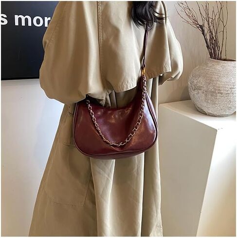 Small Hobo Bags for Women Retro Crescent Shoulder Purse Soft Crossbody Handbag in Saudi Arabia
