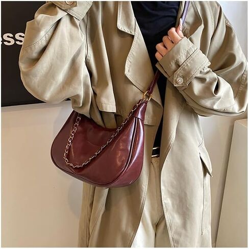 Small Hobo Bags for Women Retro Crescent Shoulder Purse Soft Crossbody Handbag in Saudi Arabia