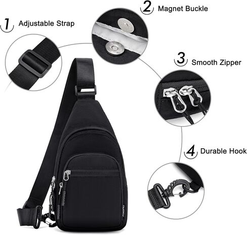 nuoku Small Sling Bag for Women Man Crossbody Chest Bag Lightweight Purse for Travel, Daily Use, and Outdoors in Saudi Arabia