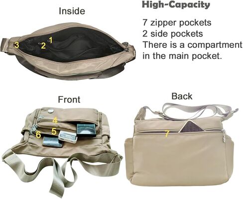 Crossbody Bags for Women, Shoulder Handbag Roomy Multiple Pockets Bag Crossbody Purse Fashion Tote Top Handle Satchel in Saudi Arabia