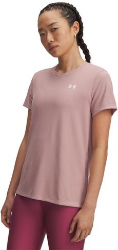 Under Under Armor Womar's Tech Ribbed Sleeve Crew ، (001) أسود / / أبيض ، متوسط in Kuwait