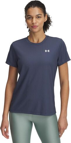 Under Under Armor Womar's Tech Ribbed Sleeve Crew ، (001) أسود / / أبيض ، متوسط in Kuwait