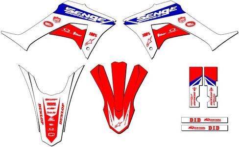 2019-2025 CRF 250 F Binary Red Senge Graphics Base Kit Compatible with Honda in Saudi Arabia