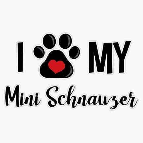 MAGNET I Love My Mini Schnauzer الفينيل ملصق مغناطيسي مقاوم للماء الفينيل ملصق مغناطيسي مقاوم للماء سيارة 5" in Saudi Arabia