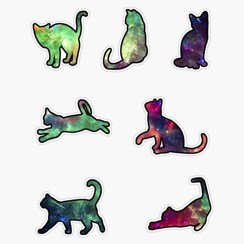 MAGNET Galaxy Cats Sheet Magnetic Vinyl Sticker Decal Magnet 5" in Saudi Arabia