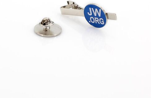 Perfect JW.Org Gift-Jw.org Necktie Clip and Lapel Pin Set With JW.ORG Logo Gift Box-Round-Silver+Blue in Saudi Arabia