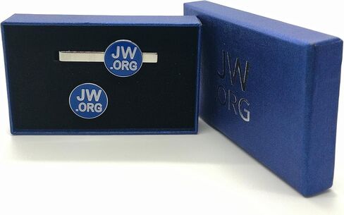 Perfect JW.Org Gift-Jw.org Necktie Clip and Lapel Pin Set With JW.ORG Logo Gift Box-Round-Silver+Blue in Saudi Arabia