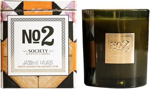 Jackson Vaughn Scented Candle | Aromatherapy Long Lasting Candles Luxury Home Fragrance Decor Gifts Hand Poured Soy Wax Blend Floral Notes of Patchouli, Cocoa Bean 55 Hour Burn 14.5oz (No.2 Society) in Saudi Arabia