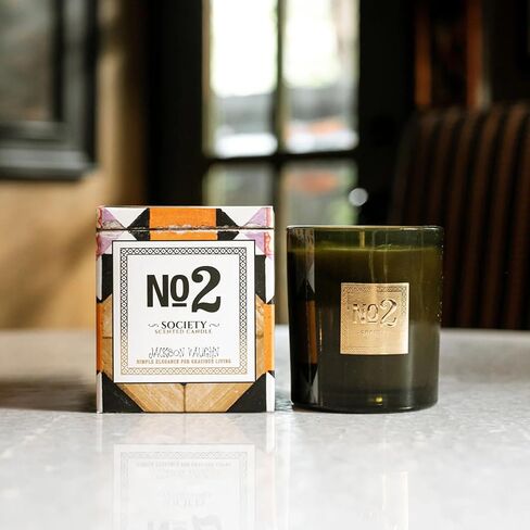 Jackson Vaughn Scented Candle | Aromatherapy Long Lasting Candles Luxury Home Fragrance Decor Gifts Hand Poured Soy Wax Blend Floral Notes of Patchouli, Cocoa Bean 55 Hour Burn 14.5oz (No.2 Society) in Saudi Arabia