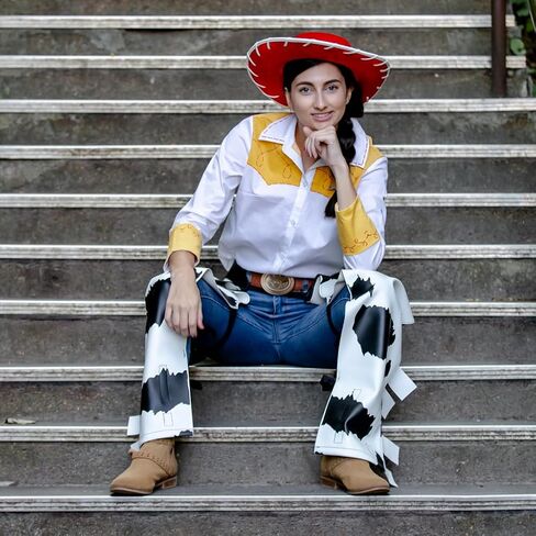 Costume Agent Cowboy Cowgirl Jessie Chaps Adult Halloween Costume Accessory White in Saudi Arabia