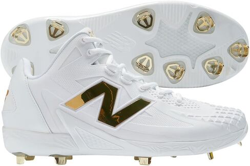 New Balance Men's Ohtani 1 Metal Baseball Cleats White/Gold Medium 9.5 in Saudi Arabia
